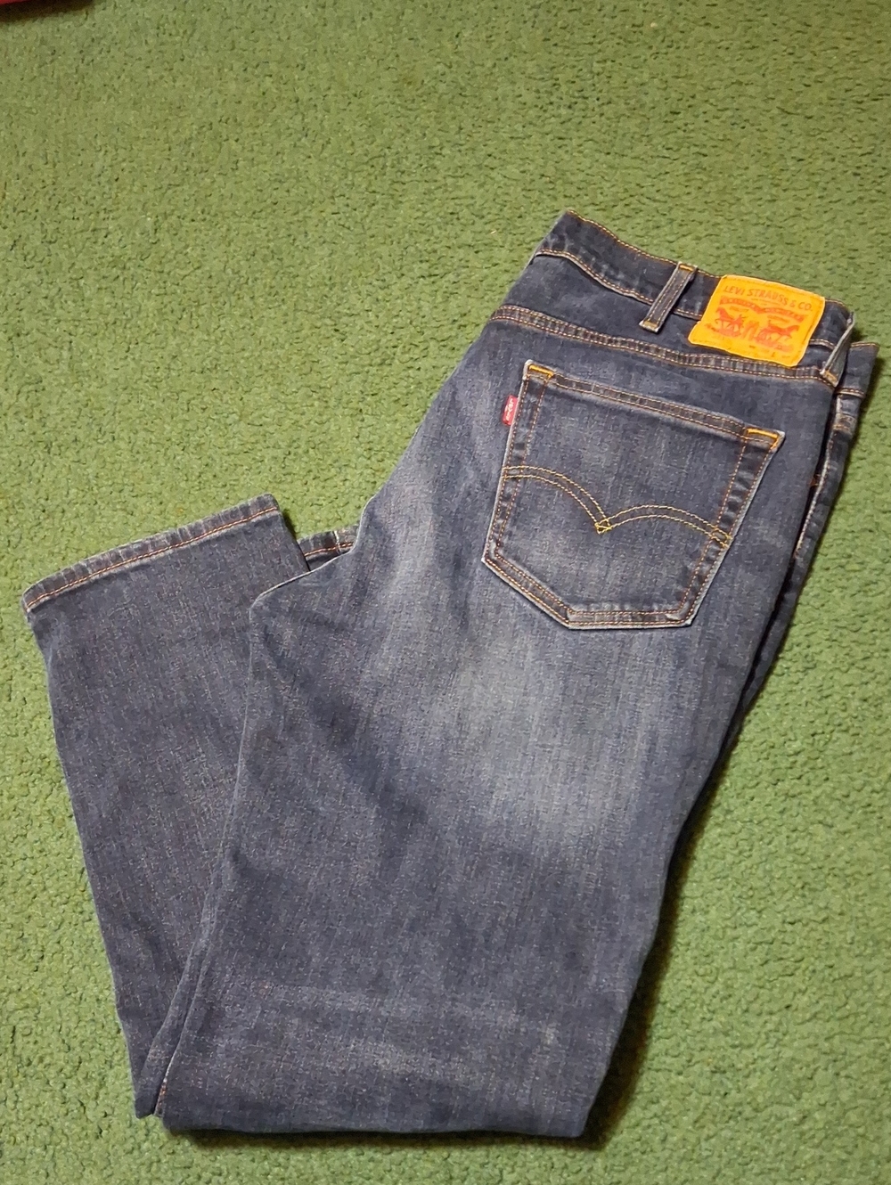 Levi's Men's Indigo Straight Jeans with Contrast Stitching Sz 38x30